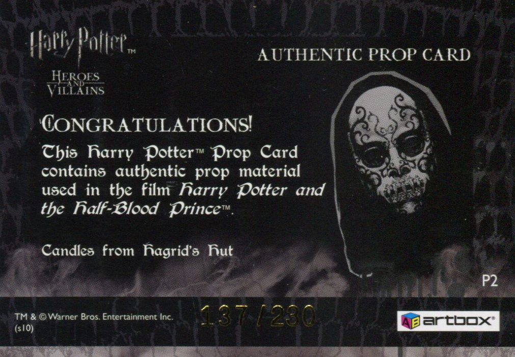 Harry Potter Heroes & Villains Candles Hagrid's Hut Prop Card P2 HP #137/230   - TvMovieCards.com