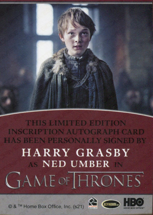 Game of Thrones Iron Anniversary 2 Harry Grasby as Ned Umber Autograph Card   - TvMovieCards.com