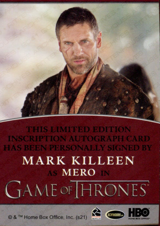 Game of Thrones Iron Anniversary 2 Mark Killeen as Mero Autograph Card   - TvMovieCards.com