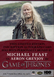 Game of Thrones Iron Anniversary 2 Michael Feast as Aeron Greyjoy Autograph Card   - TvMovieCards.com