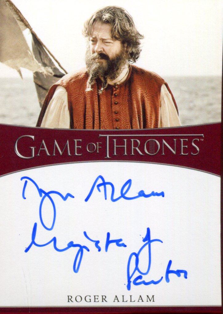 Game of Thrones Iron Anniversary 2 Roger Allam as Magister Illyrio Autograph Car - TvMovieCards.com