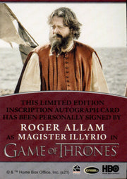 Game of Thrones Iron Anniversary 2 Roger Allam as Magister Illyrio Autograph Car - TvMovieCards.com