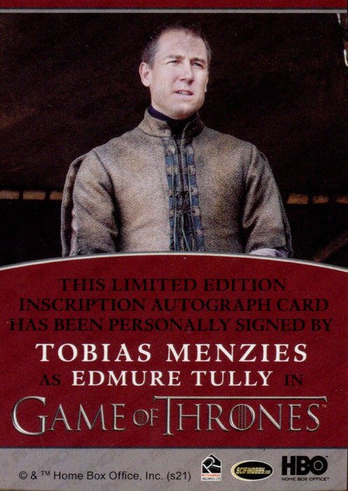 Game of Thrones Iron Anniversary 2 Tobias Menzies Edmure Tully Autograph Card   - TvMovieCards.com