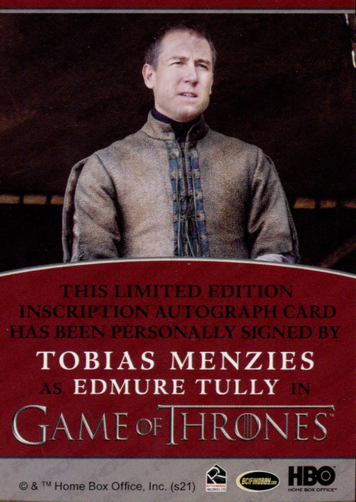 Game of Thrones Iron Anniversary 2 Tobias Menzies Edmure Tully Autograph Card   - TvMovieCards.com