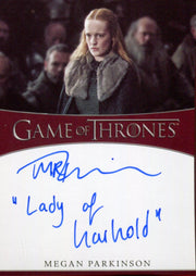 Game of Thrones Iron Anniversary 2 Megan Parkinson Alys Karstark Autograph Card   - TvMovieCards.com