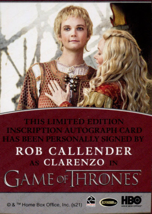 Game of Thrones Iron Anniversary 2 Rob Callender as Clarenzo Autograph Card   - TvMovieCards.com