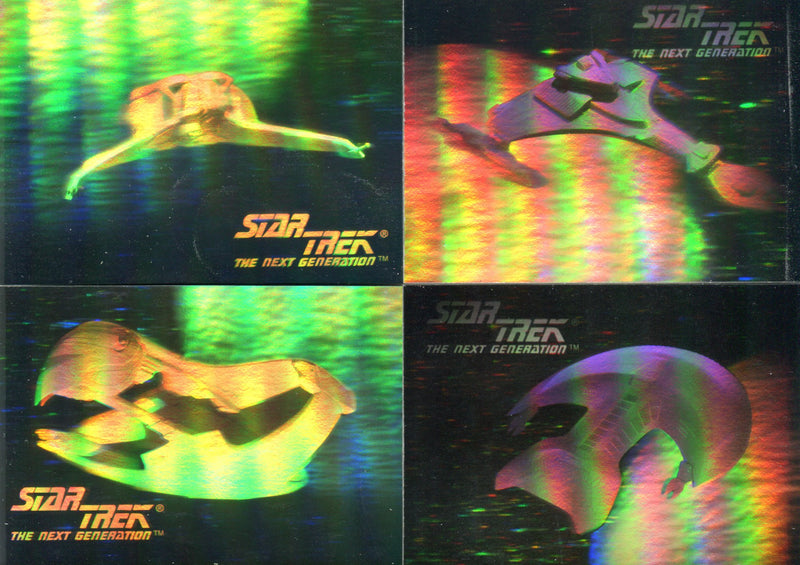 Star Trek Next Generation TNG Inaugural Edition Hologram Chase Card Set 01H-04H   - TvMovieCards.com