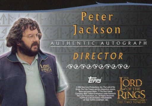 The Rings Two Towers Peter Jackson as Director Autograph Card LOTR TTT   - TvMovieCards.com