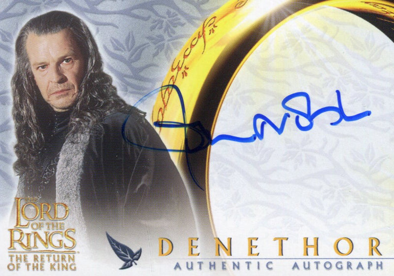 Lord of The Rings Return of the King John Noble as Denethor Autograph Card LOTR   - TvMovieCards.com