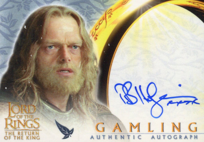 Lord of the Rings Return of the King Bruce Hopkins as Gamling Autograph Card   - TvMovieCards.com