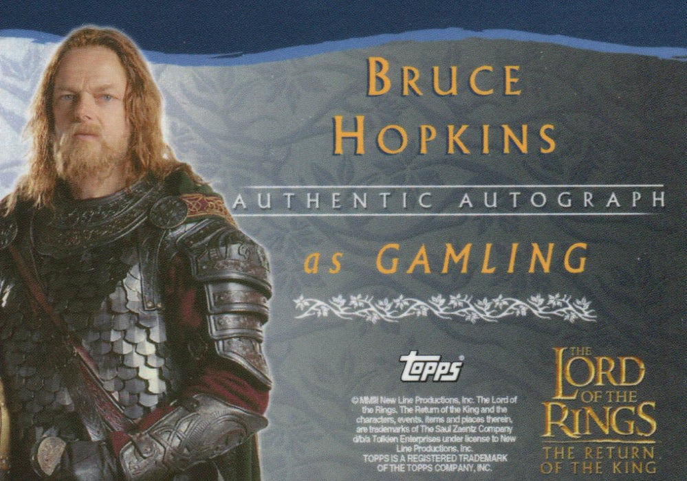 Lord of the Rings Return of the King Bruce Hopkins as Gamling Autograph Card   - TvMovieCards.com