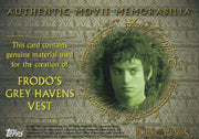 Lord of the Rings Return of King Frodo's Grey Havens Vest Costume Card   - TvMovieCards.com