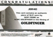 James Bond Archives 2014 Edition Auric's Suit Relic Card JBR40 #184/275   - TvMovieCards.com