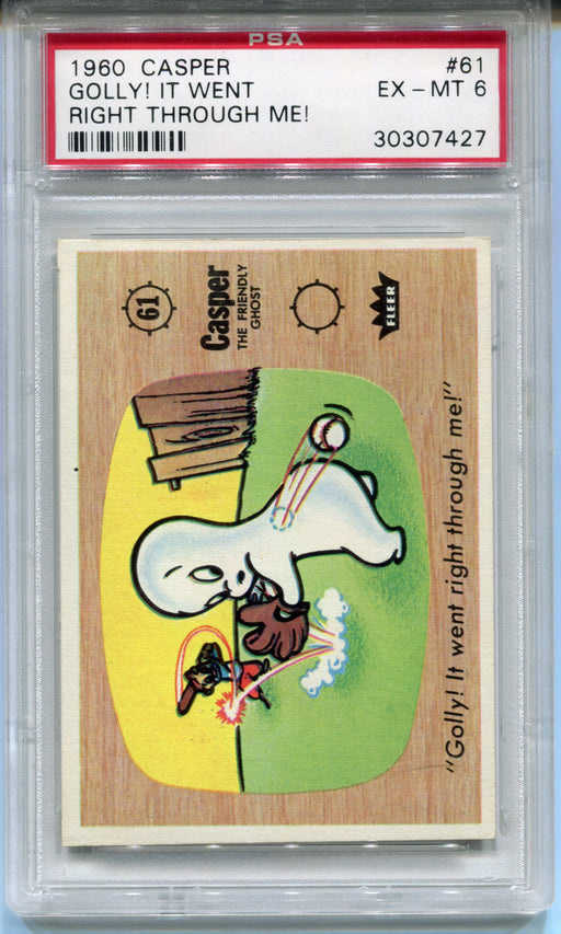 1960 Casper The Ghost #61 Golly! It Went Right Through Me! Trading Card PSA 6   - TvMovieCards.com
