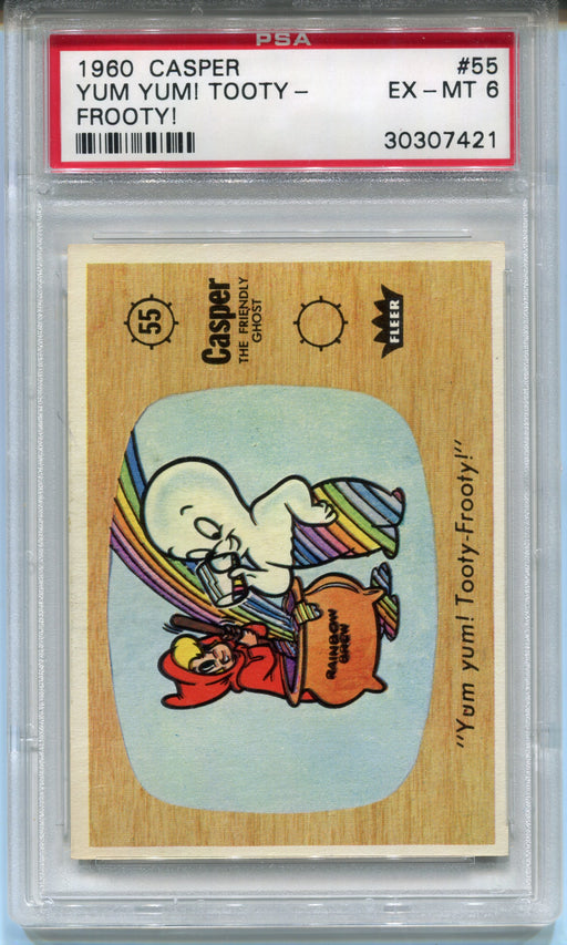 1960 Casper The Ghost #55 "Yum Yum! Tooty-Frooty! Trading Card PSA 6   - TvMovieCards.com