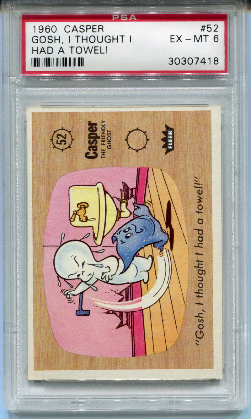 1960 Casper The Ghost #52 Gosh, I Thought I Had A Towel! Trading Card PSA 6   - TvMovieCards.com