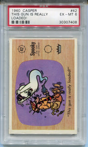1960 Casper The Ghost #42 This Gun Is Really Loaded! Trading Card PSA 6   - TvMovieCards.com