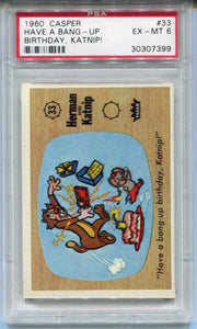 1960 Casper The Ghost #33 Have A Bang-up Birthday, Katnip! Trading Card PSA 6   - TvMovieCards.com