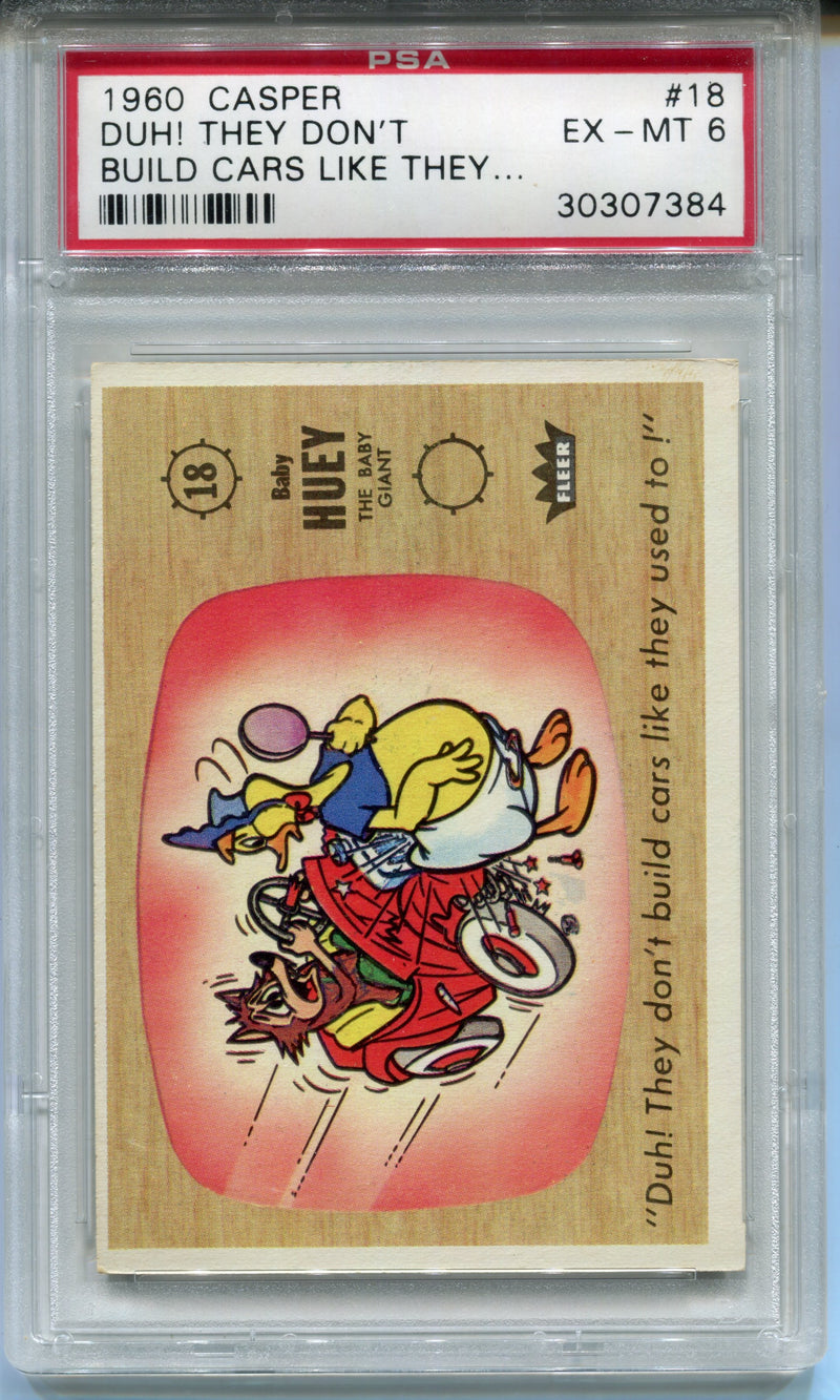 1960 Casper The Ghost #18 Duh! They Don't Build Cars Like Trading Card PSA 6   - TvMovieCards.com