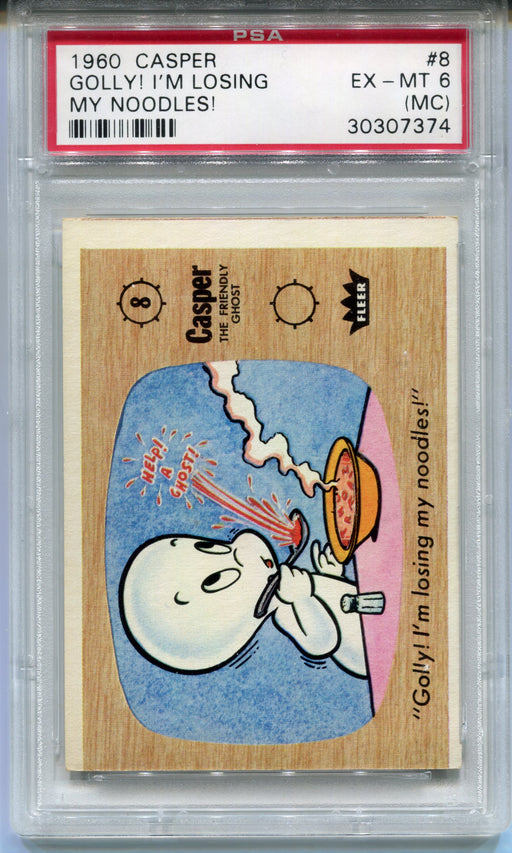 1960 Casper The Ghost #8 Golly! I'm Losing My Noodles! Trading Card PSA 6   - TvMovieCards.com
