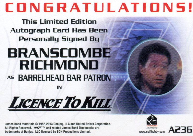 James Bond Archives 2014 Edition Branscombe Richmond Autograph Card A236   - TvMovieCards.com