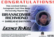 James Bond Archives 2014 Edition Branscombe Richmond Autograph Card A236   - TvMovieCards.com
