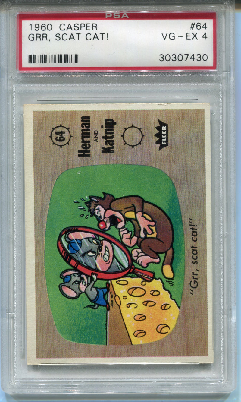 1960 Casper The Ghost #64 Grr, Scat Cat! Trading Card PSA 4 Fleer   - TvMovieCards.com