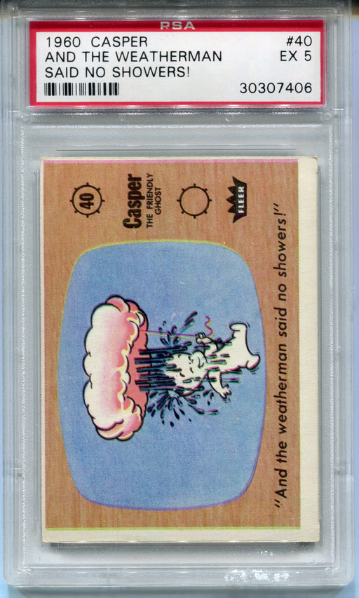 1960 Casper The Ghost #40 And The Weatherman Said... Trading Card PSA 5   - TvMovieCards.com