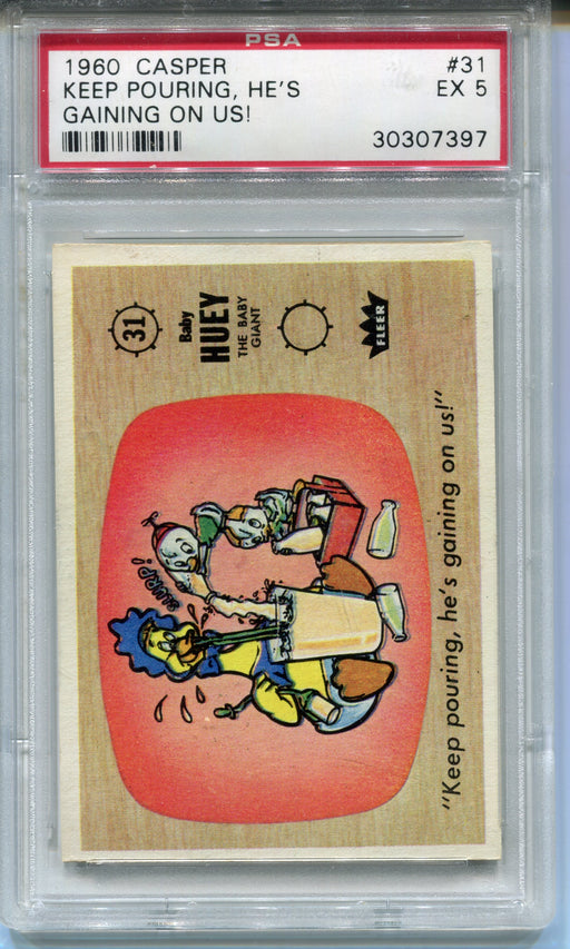 1960 Casper The Ghost #31 Keep Pouring, He's Gaining On Us! Trading Card PSA 5   - TvMovieCards.com