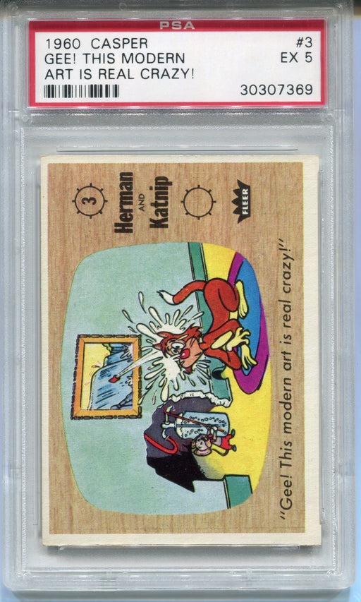 1960 Casper The Ghost #3 Gee! This Modern Art Is Real Crazy Trading Card PSA 5   - TvMovieCards.com