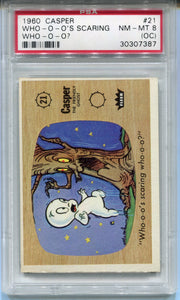 1960 Casper The Ghost #21 Who-o-o's Scaring Who-o-o? Trading Card PSA 8   - TvMovieCards.com