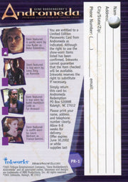 Andromeda Invalid Pieceworks Redemption Card  PW1 Lisa Ryder as Beka Valentine   - TvMovieCards.com