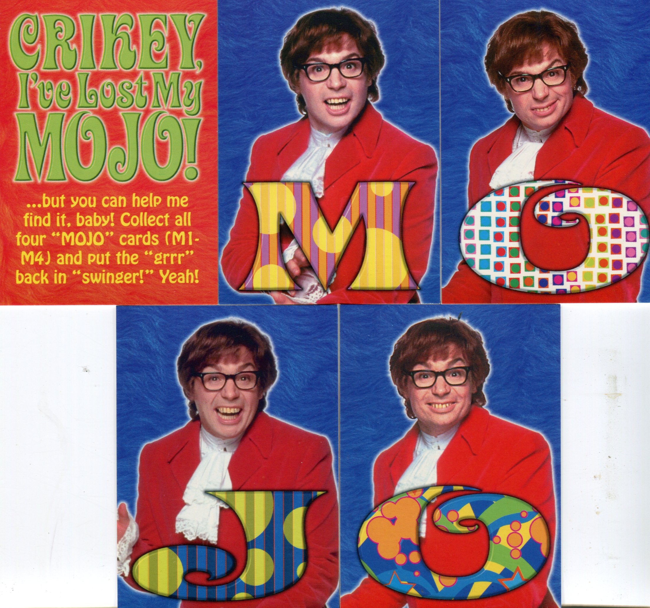 Austin Powers The Spy Who Shagged Me Movie Mojo Chase Card Set 5 Cards ...