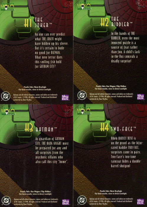 Batman Holo Series Hologram Chase Card Set H1 thru H4 Fleer/Skybox 1996   - TvMovieCards.com