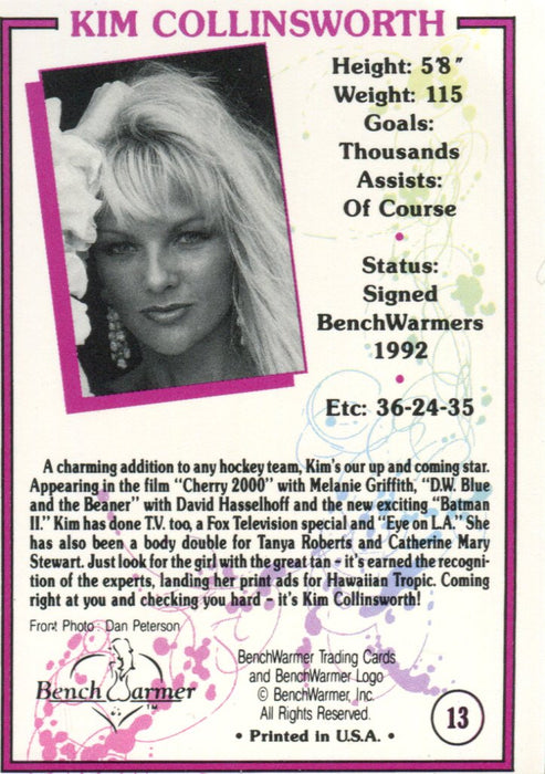 Bench Warmer Series 1 Kim Collinsworth Autograph Card Bench Warmer 1992   - TvMovieCards.com