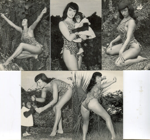 Bunny Yeager's Bettie Page Pin-Ups Queen of Curves Chase Card Set 1B-5B   - TvMovieCards.com