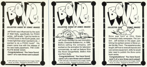 Bone Series 1 One 3 Card Subset Chase Card Set 3 Cards Comic Images 1994   - TvMovieCards.com