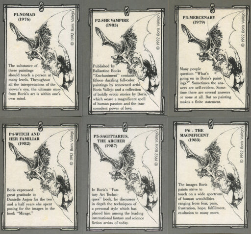 Boris Vallejo Series 2 Prism Chase Card Set 6 Cards P1 thru P6 Comic Images 1992   - TvMovieCards.com