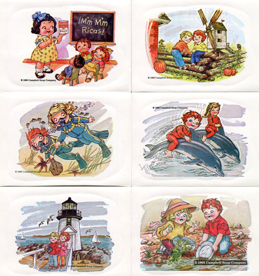 Campbell's Soup Static Cling Souper Stickers Chase Card Set 6 Sticker Cards   - TvMovieCards.com
