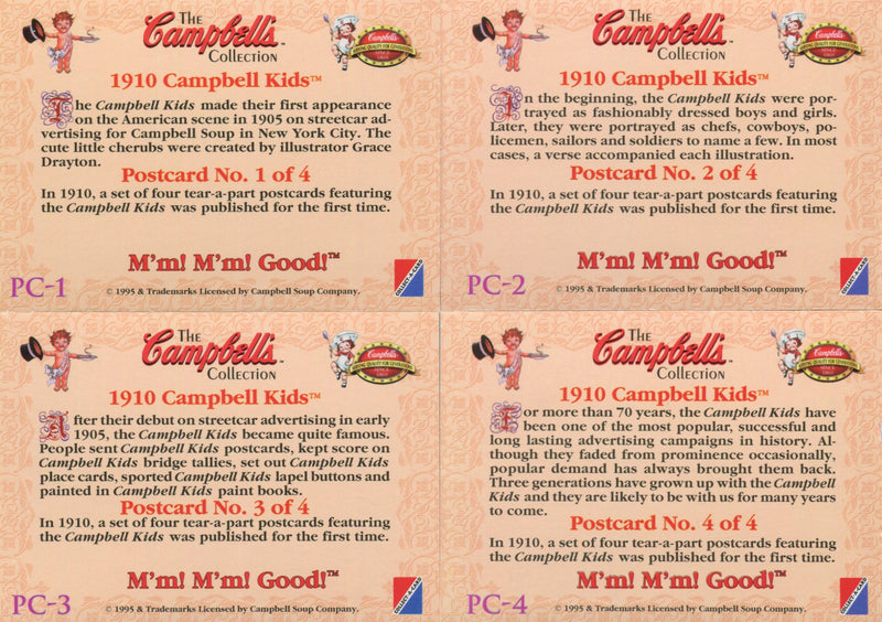 Campbell's Soup Postcard Foil Border Chase Card Set 4 Cards PC-1 thru PC-4   - TvMovieCards.com