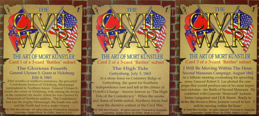 Civil War Mort Kunstler Battles Subset Chase Card Set 3 Cards Comic Images 1996   - TvMovieCards.com