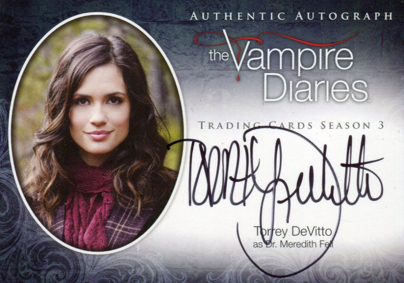 Vampire Diaries Season Three Torrey DeVitto as Meredith Fell Autograph Card A18   - TvMovieCards.com
