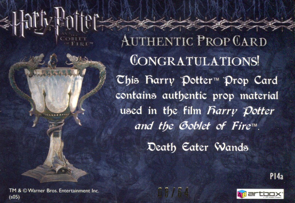 Harry Potter Goblet Fire Death Eater Wands Prop Card HP P14a #08/64   - TvMovieCards.com