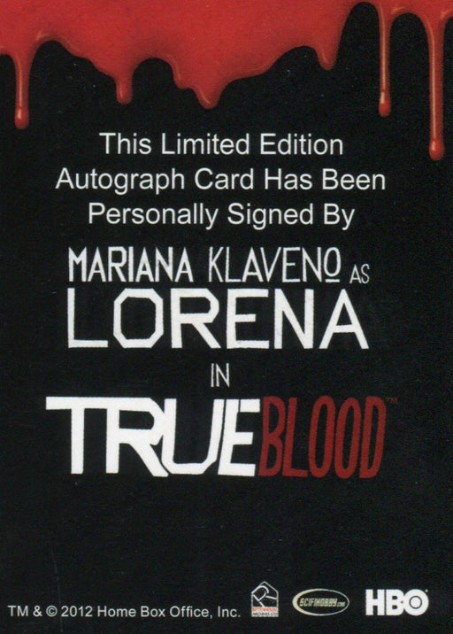 True Blood Premiere Edition Mariana Klaveno as Lorena Autograph Card   - TvMovieCards.com