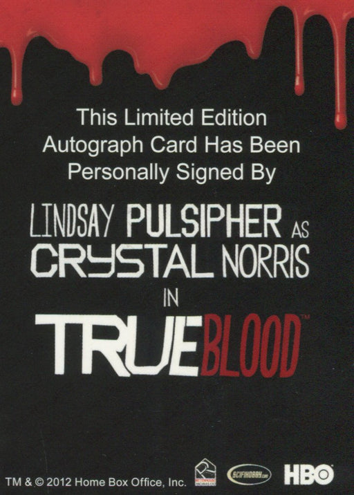 True Blood Premiere Edition Lindsay Pulsipher as Crystal Norris Autograph Card   - TvMovieCards.com