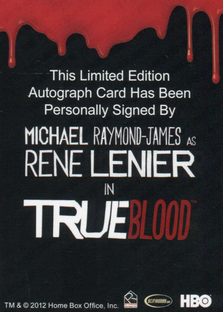 True Blood Premiere Edition Michael Raymond-James as Rene Lenier Autograph Card   - TvMovieCards.com