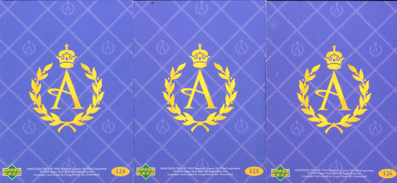 Anastasia Disney Movie Lenticular Chase Card Set 3 Motion Cards Upper Deck 1998   - TvMovieCards.com