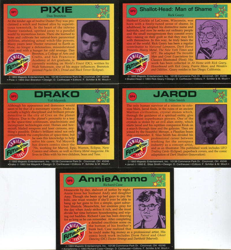 Comic Future Stars Star Players Chase Card Set 5 Cards SP1 thru SP5   - TvMovieCards.com