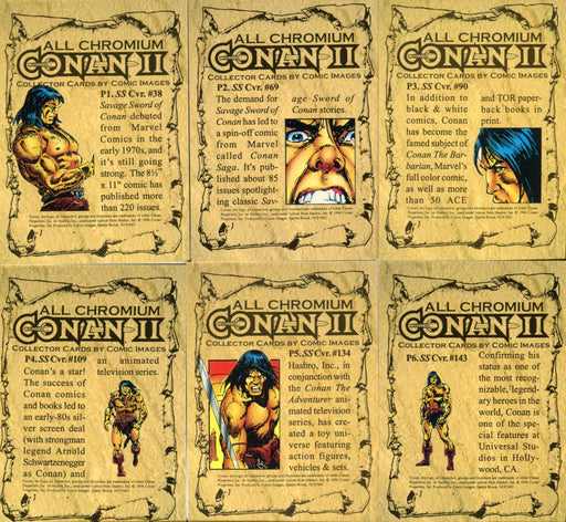 Conan All Chromium II Prism Chase Card Set P1 thru P6 Comic Images 1994   - TvMovieCards.com