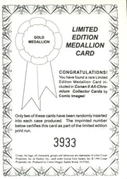 Conan All Chromium II Medallion Chase Card #3933 Comic Images 1994   - TvMovieCards.com